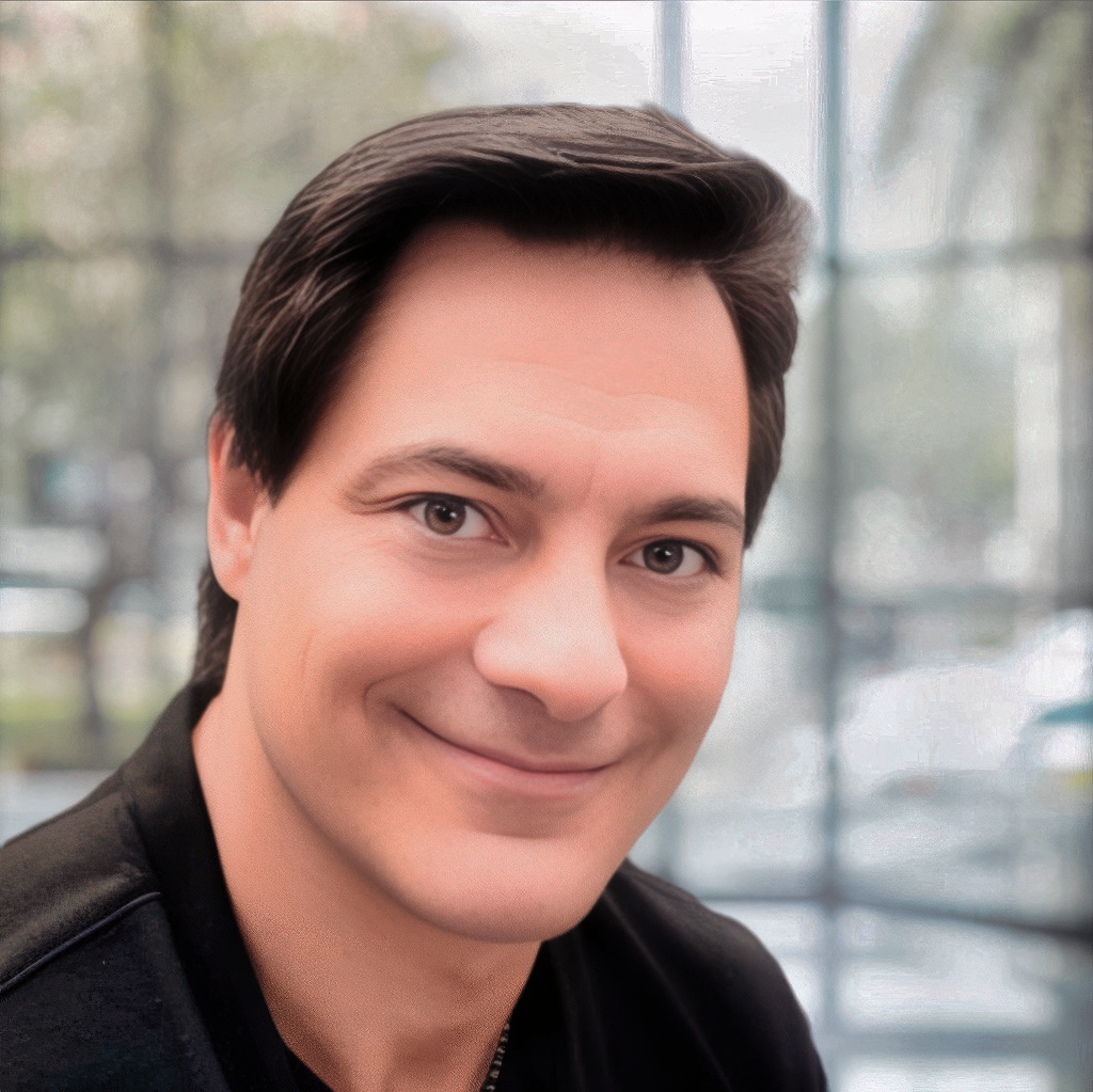 Portrait of Ben Klaiber, Chief Design Architect of MMWB, smiling. Text beside the image introduces him as a turnaround manager and digital product designer who transforms chaos into cohesion by clearing friction, syncing teams, and streamlining processes.