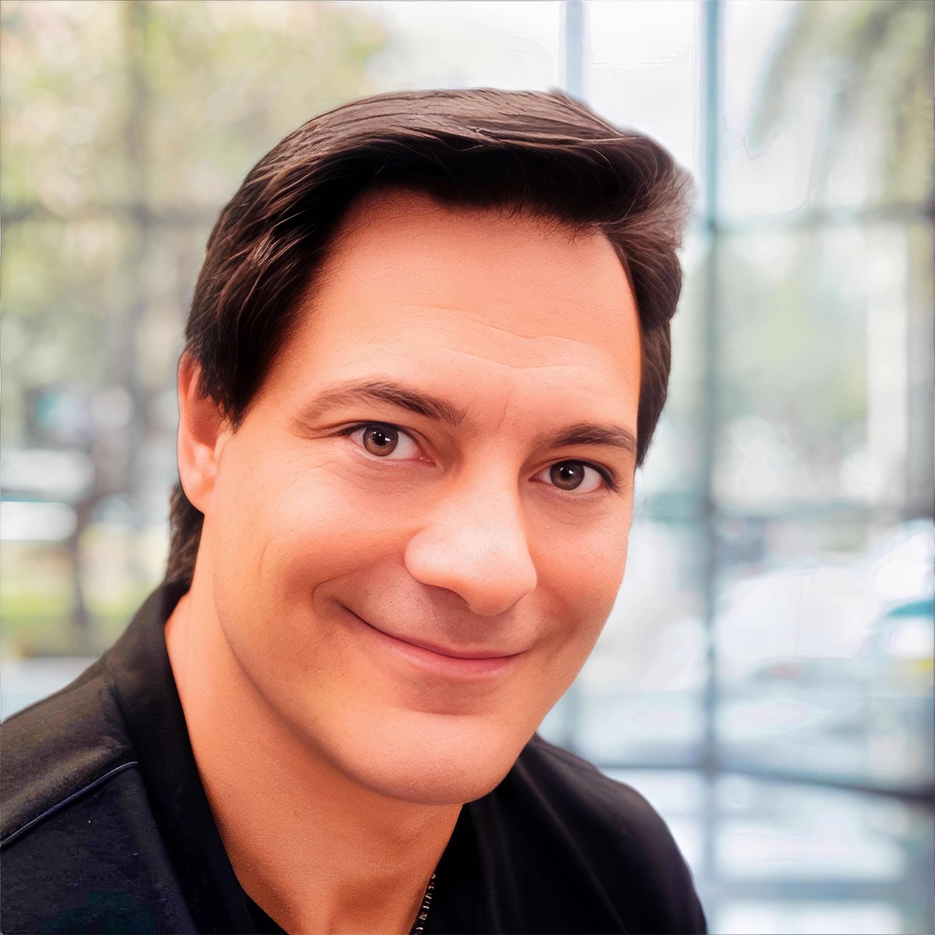 Portrait of Ben Klaiber, Chief Design Architect of MMWB, smiling. Text beside the image introduces him as a turnaround manager and digital product designer who transforms chaos into cohesion by clearing friction, syncing teams, and streamlining processes.