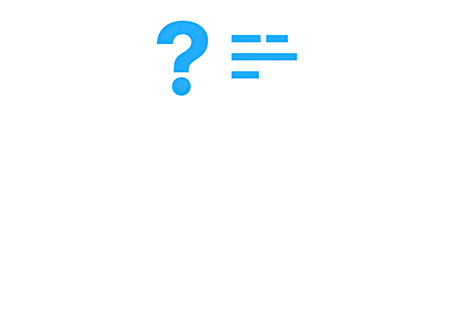 Blue icon of a person with question-mark speech bubble, showing contact info for general inquiries.